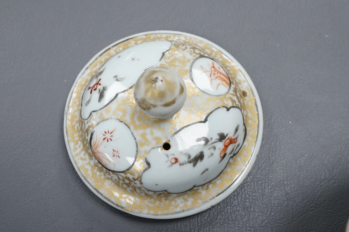 An 18th century Chinese export famille rose ‘mandarin’ teapot, 15cm high